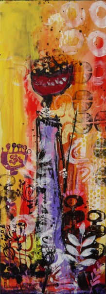 Painting titled "African Lady" by Irina Rumyantseva, Original Artwork, Acrylic