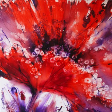 Pintura titulada "Red Poppy Blossom" por Irina Rumyantseva, Obra de arte original, Acrílico