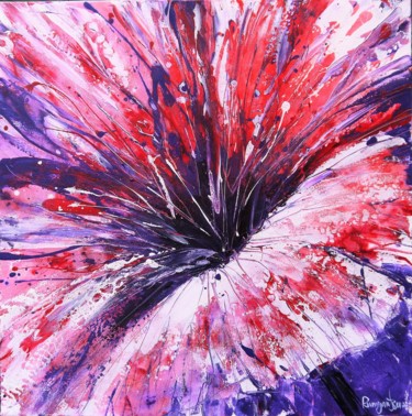Peinture intitulée "Pink Poppy Blossom" par Irina Rumyantseva, Œuvre d'art originale, Acrylique