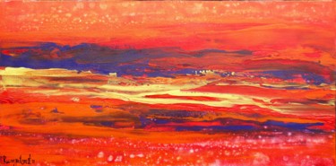 Schilderij getiteld "Orange Sky" door Irina Rumyantseva, Origineel Kunstwerk, Acryl