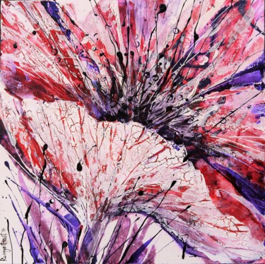 Painting titled "Pink Poppy Blossom 2" by Irina Rumyantseva, Original Artwork, Acrylic