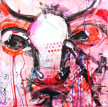 Pittura intitolato "Nosey Cow 6" da Irina Rumyantseva, Opera d'arte originale, Acrilico