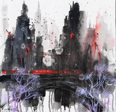 Pintura titulada "City Crossing 2" por Irina Rumyantseva, Obra de arte original, Acrílico