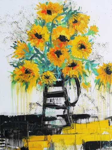 Malarstwo zatytułowany „Sunflowers” autorstwa Irina Rumyantseva, Oryginalna praca, Akryl