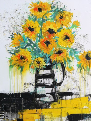 Painting titled "Sunflowers" by Irina Rumyantseva, Original Artwork, Acrylic