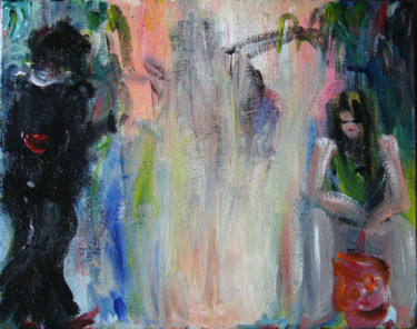 Painting titled "Nacht Paty" by Iryna Torres, Original Artwork, Oil