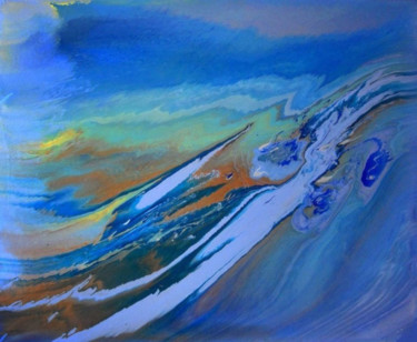 Картина под названием "Moving Ocean" - Irini Karpikioti, Подлинное произведение искусства, Акрил
