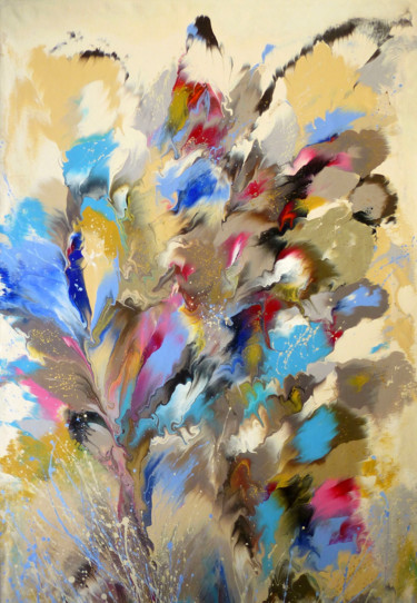 Pintura titulada "Wild Flowers" por Irini Karpikioti, Obra de arte original, Acrílico