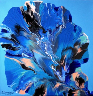 Blue Flower Painting titled "Blue Flower" by Irini Karpikioti, Original Art, Acrylic