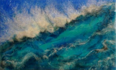 Peinture intitulée "Wave, Resin Art" par Irini Karpikioti, Œuvre d'art originale, Acrylique