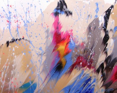 Malerei mit dem Titel ""Splashes" #10 Orig…" von Irini Karpikioti, Original-Kunstwerk, Acryl