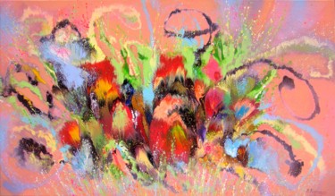 Schilderij getiteld ""Colorful Flowers"…" door Irini Karpikioti, Origineel Kunstwerk, Acryl