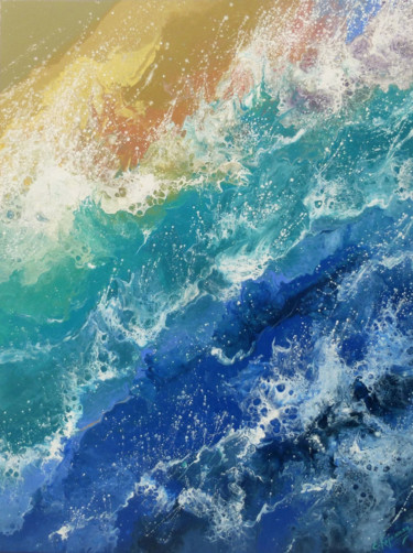 Ζωγραφική με τίτλο "Seascape "Sea Spray"" από Irini Karpikioti, Αυθεντικά έργα τέχνης, Ακρυλικό