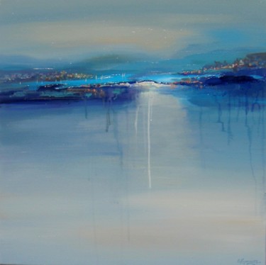 Malerei mit dem Titel "Seascape "Evening"" von Irini Karpikioti, Original-Kunstwerk, Acryl