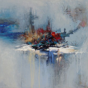 Pittura intitolato "Seascape "Abstract…" da Irini Karpikioti, Opera d'arte originale, Acrilico