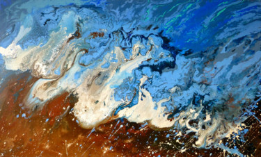Картина под названием "Blue wave" - Irini Karpikioti, Подлинное произведение искусства, Акрил