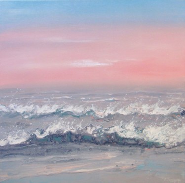 Pittura intitolato "Sea Sunset" da Irini Karpikioti, Opera d'arte originale, Acrilico