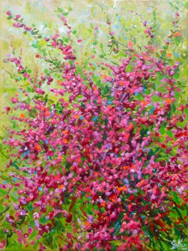 Malerei mit dem Titel "FLORAL "Bougainvill…" von Irini Karpikioti, Original-Kunstwerk, Acryl