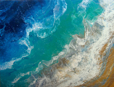 「White Waves」というタイトルの絵画 Irini Karpikiotiによって, オリジナルのアートワーク, アクリル