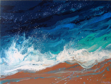 Peinture intitulée "Blue Sea" par Irini Karpikioti, Œuvre d'art originale, Acrylique