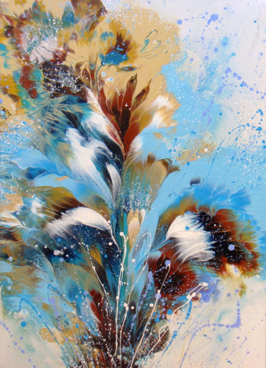 Painting titled ""Serenade of Flower…" by Irini Karpikioti, Original Artwork, Acrylic