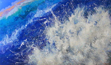 Malerei mit dem Titel ""Sea Spray" LARGE P…" von Irini Karpikioti, Original-Kunstwerk, Acryl