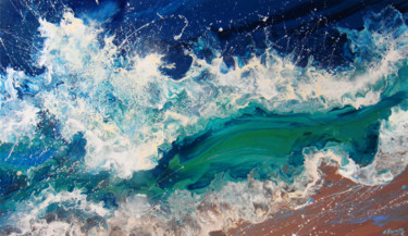 Malerei mit dem Titel ""Wave" LARGE Painti…" von Irini Karpikioti, Original-Kunstwerk, Acryl