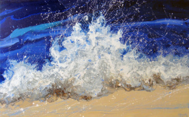 Painting titled ""Sea wave" LARGE Pa…" by Irini Karpikioti, Original Artwork, Acrylic