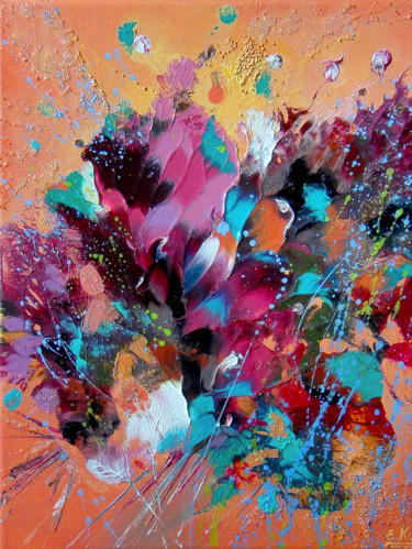 Peinture intitulée "Bouquet of Flowers" par Irini Karpikioti, Œuvre d'art originale, Acrylique