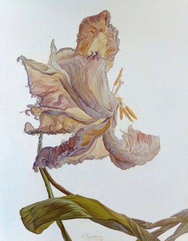 Pittura intitolato "Beautiful Flower" da Irini Karpikioti, Opera d'arte originale, Olio