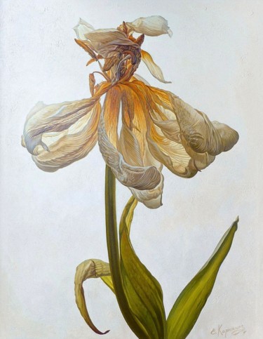 Peinture intitulée "Improbable Flower" par Irini Karpikioti, Œuvre d'art originale, Huile