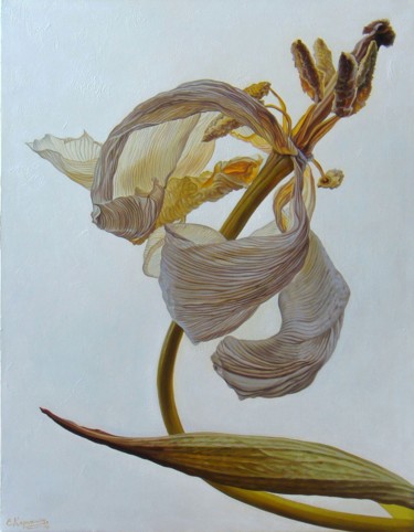 Ζωγραφική με τίτλο "Magic Flower" από Irini Karpikioti, Αυθεντικά έργα τέχνης, Λάδι