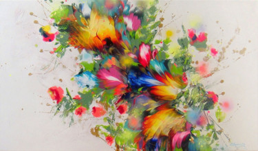 Painting titled ""Magic flowers of j…" by Irini Karpikioti, Original Artwork, Acrylic