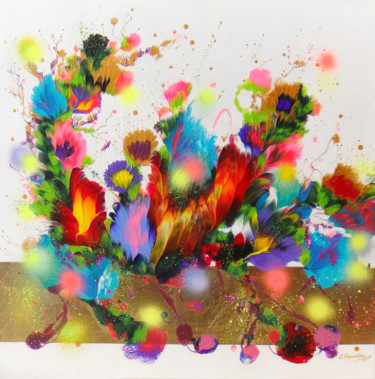 Pintura titulada "Summer Fragrance" por Irini Karpikioti, Obra de arte original, Acrílico Montado en Bastidor de camilla de…