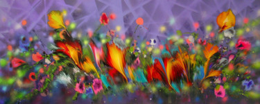 Malerei mit dem Titel ""Magic Glowing Flow…" von Irini Karpikioti, Original-Kunstwerk, Acryl