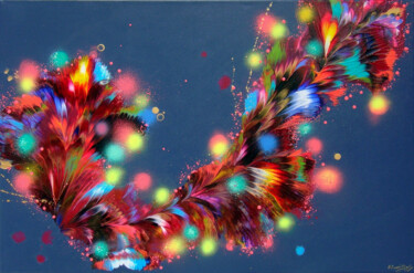 Картина под названием "In Flight" - Irini Karpikioti, Подлинное произведение искусства, Акрил Установлен на Деревянная рама…