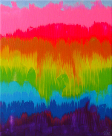 Pittura intitolato "Rainbow" da Irini Karpikioti, Opera d'arte originale, Acrilico