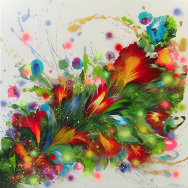 Картина под названием "”Bright Spring Drea…" - Irini Karpikioti, Подлинное произведение искусства, Акрил Установлен на Дерев…