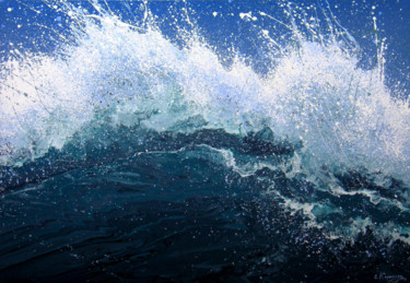 Pittura intitolato "Ocean "Waves"" da Irini Karpikioti, Opera d'arte originale, Acrilico