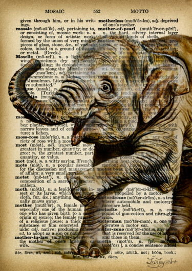 Malerei mit dem Titel "Elephant Safari Afr…" von Irinjoyart, Original-Kunstwerk, Aquarell