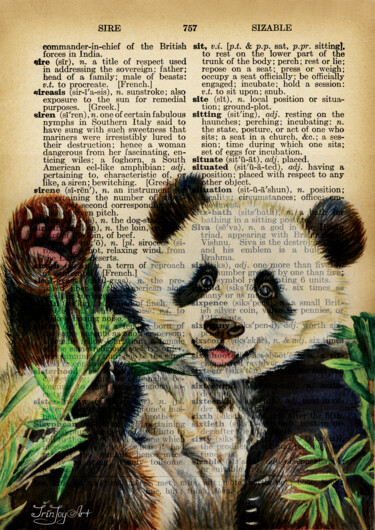 Pintura intitulada "Cute panda bear ani…" por Irinjoyart, Obras de arte originais, Aquarela
