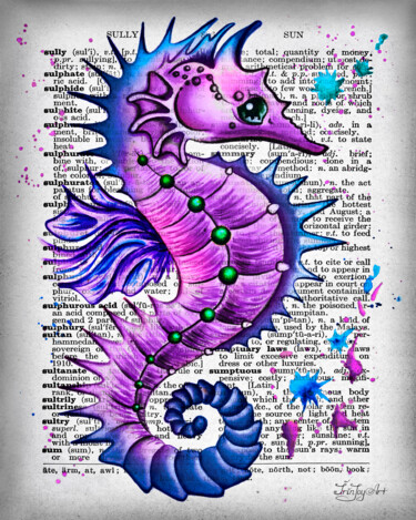 Pittura intitolato "Jellyfish Dictionar…" da Irinjoyart, Opera d'arte originale, Acquarello
