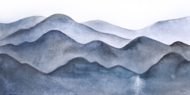 Peinture intitulée "Mountain watercolor…" par Irinjoyart, Œuvre d'art originale, Huile