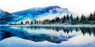 Peinture intitulée "Landscape Large can…" par Irinjoyart, Œuvre d'art originale, Aquarelle