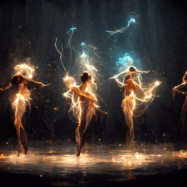 Цифровое искусство под названием "Lightning Dancers" - Irio Lavagno, Подлинное произведение искусства, Изображение, сгенерир…