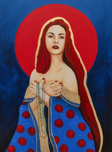 Pintura titulada "La Femme dévouée" por Iris Doreno, Obra de arte original, Acrílico Montado en Bastidor de camilla de madera