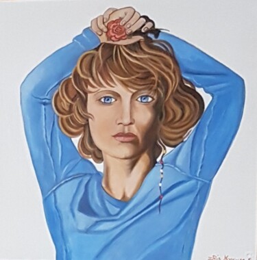 Painting titled "Portrait - Mystérie…" by Iris Maryse Stoecklin, Original Artwork, Acrylic