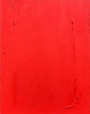 Painting titled "Red abstract canvas…" by Iris White, Original Artwork, Oil