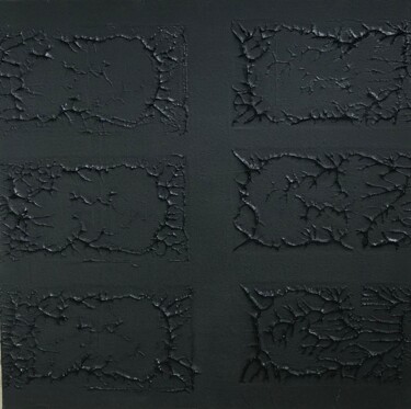 Malerei mit dem Titel "Black square" von Iris White, Original-Kunstwerk, Acryl
