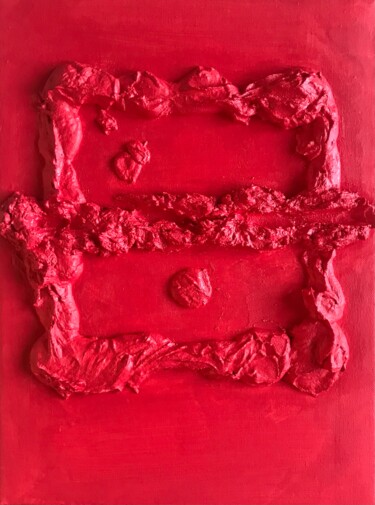 Pintura intitulada "modern red art" por Iris White, Obras de arte originais, Acrílico